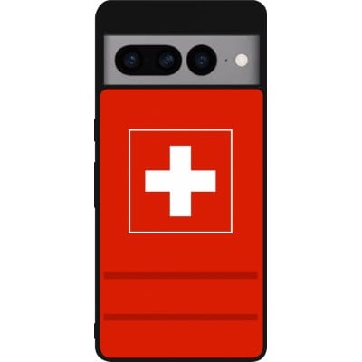 Coque Google Pixel 7 Pro - Silicone rigide noir Euro 2020 Switzerland