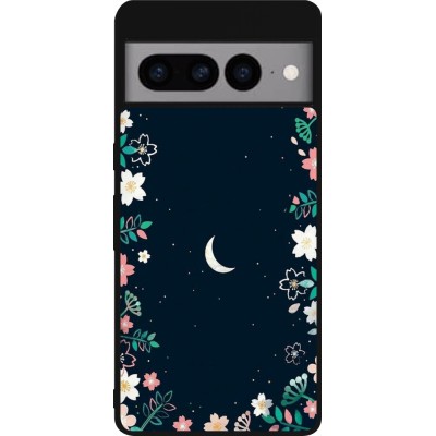 Coque Google Pixel 7 Pro - Silicone rigide noir Flowers space