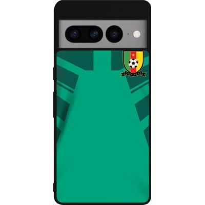 Coque Google Pixel 7 Pro - Silicone rigide noir Maillot de football Cameroun 2022 personnalisable