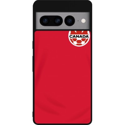 Coque Google Pixel 7 Pro - Silicone rigide noir Maillot de football Canada 2022 personnalisable