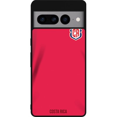 Coque Google Pixel 7 Pro - Silicone rigide noir Maillot de football Costa Rica 2022 personnalisable