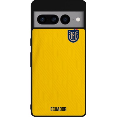 Coque Google Pixel 7 Pro - Silicone rigide noir Maillot de football Equateur 2022