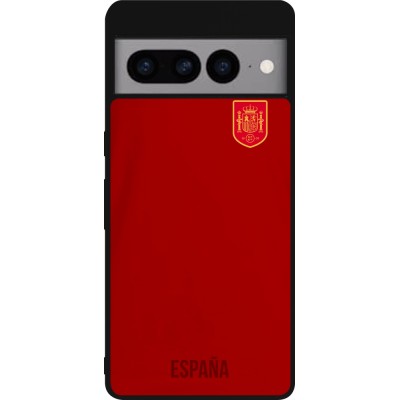 Coque Google Pixel 7 Pro - Silicone rigide noir Maillot de football Espagne 2022 personnalisable