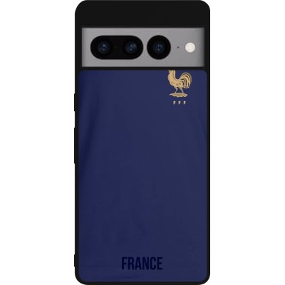 Coque Google Pixel 7 Pro - Silicone rigide noir Maillot de football France 2022 personnalisable