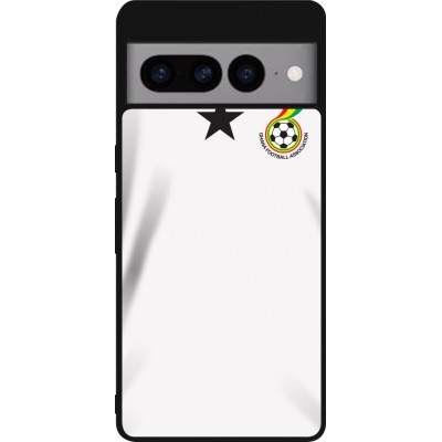 Coque Google Pixel 7 Pro - Silicone rigide noir Maillot de football Ghana 2022 personnalisable