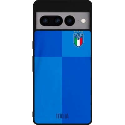 Coque Google Pixel 7 Pro - Silicone rigide noir Maillot de football Italie 2022 personnalisable