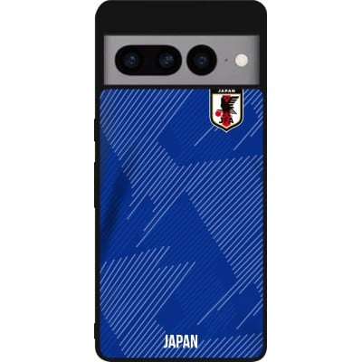 Coque Google Pixel 7 Pro - Silicone rigide noir Maillot de football Japon 2022 personnalisable