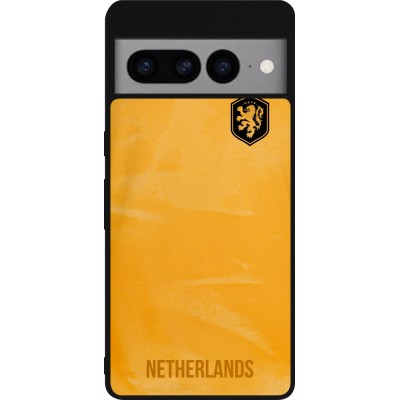 Coque Google Pixel 7 Pro - Silicone rigide noir Maillot de football Pays-Bas 2022 personnalisable