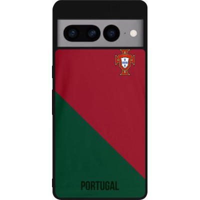 Coque Google Pixel 7 Pro - Silicone rigide noir Maillot de football Portugal 2022