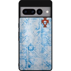 Coque Google Pixel 7 Pro - Silicone rigide noir Maillot de football Portugal Extérieur personnalisable