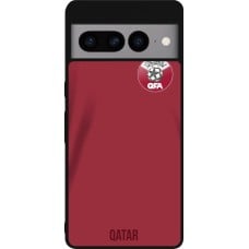 Coque Google Pixel 7 Pro - Silicone rigide noir Maillot de football Qatar 2022 personnalisable