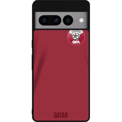 Coque Google Pixel 7 Pro - Silicone rigide noir Maillot de football Qatar 2022 personnalisable