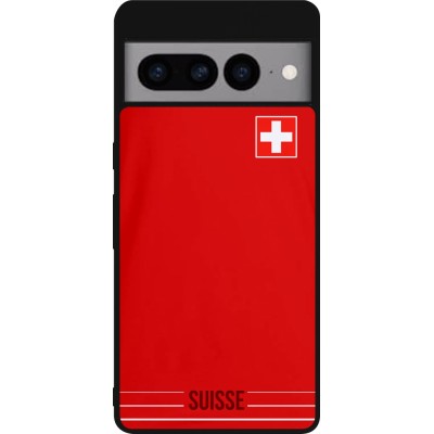 Coque Google Pixel 7 Pro - Silicone rigide noir Football shirt Switzerland 2022