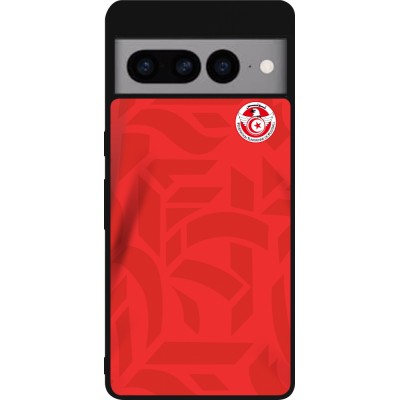 Coque Google Pixel 7 Pro - Silicone rigide noir Maillot de football Tunisie 2022 personnalisable