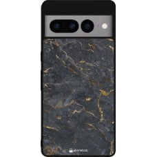 Coque Google Pixel 7 Pro - Silicone rigide noir Grey Gold Marble