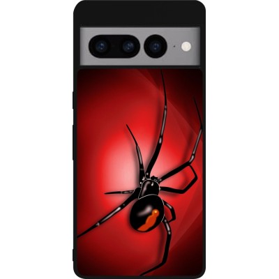 Coque Google Pixel 7 Pro - Silicone rigide noir Halloween 2023 spider black widow