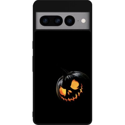 Coque Google Pixel 7 Pro - Silicone rigide noir Halloween 2023 discreet pumpkin