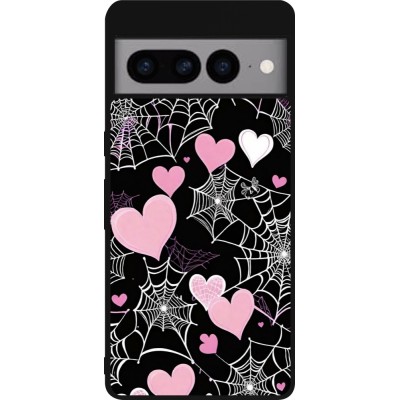 Coque Google Pixel 7 Pro - Silicone rigide noir Halloween 2024 girly