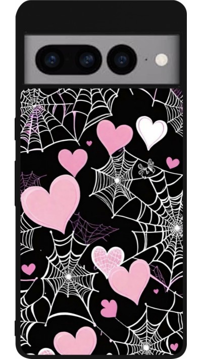 Coque Google Pixel 7 Pro - Silicone rigide noir Halloween 2024 girly