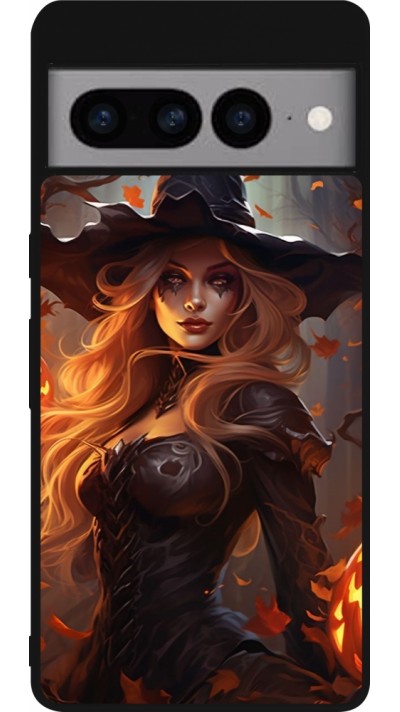 Coque Google Pixel 7 Pro - Silicone rigide noir Halloween 2024 sexy witch