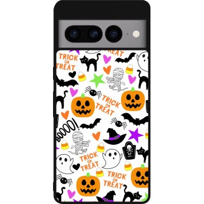 Coque Google Pixel 7 Pro - Silicone rigide noir Halloween 2024 trick or treat