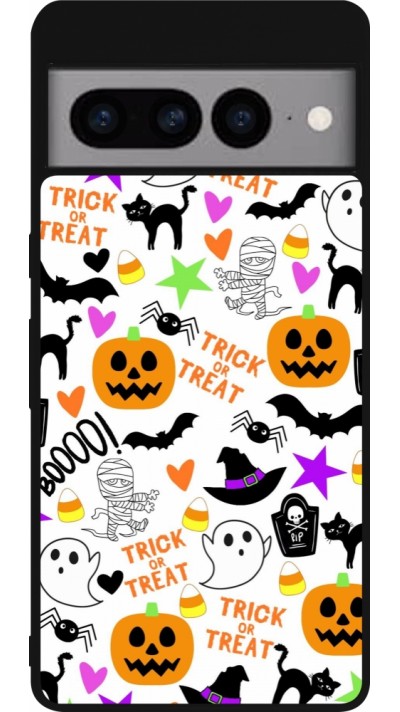 Coque Google Pixel 7 Pro - Silicone rigide noir Halloween 2024 trick or treat