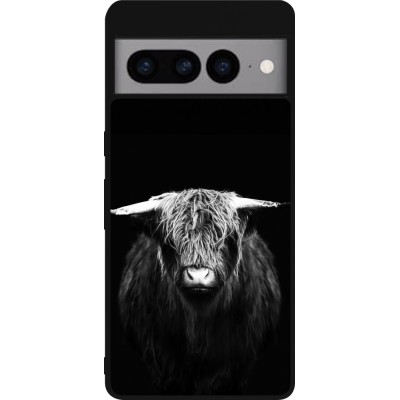 Coque Google Pixel 7 Pro - Silicone rigide noir Highland calf black