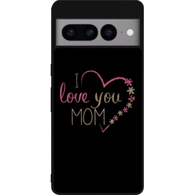 Coque Google Pixel 7 Pro - Silicone rigide noir I love you Mom