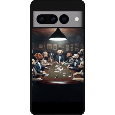 Coque Google Pixel 7 Pro - Silicone rigide noir Les pokerdogs