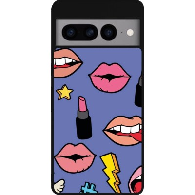 Coque Google Pixel 7 Pro - Silicone rigide noir Lips and lipgloss