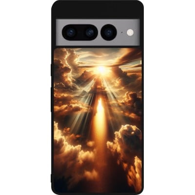 Coque Google Pixel 7 Pro - Silicone rigide noir Lueur Céleste Zenith