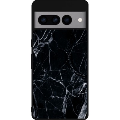 Coque Google Pixel 7 Pro - Silicone rigide noir Marble Black 01