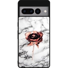 Coque Google Pixel 7 Pro - Silicone rigide noir Marble Rose Gold