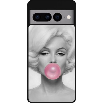 Coque Google Pixel 7 Pro - Silicone rigide noir Marilyn Bubble