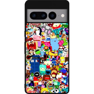 Coque Google Pixel 7 Pro - Silicone rigide noir Mixed cartoons