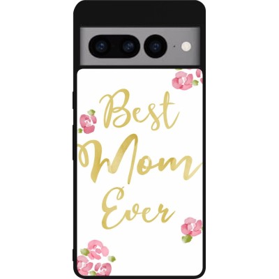 Coque Google Pixel 7 Pro - Silicone rigide noir Mom 2024 best Mom ever