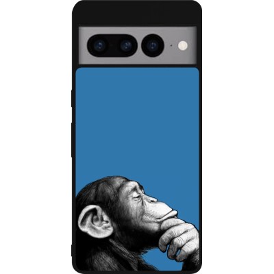 Coque Google Pixel 7 Pro - Silicone rigide noir Monkey Pop Art