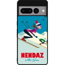 Coque Google Pixel 7 Pro - Silicone rigide noir Nendaz Ski Downhill