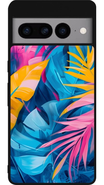 Coque Google Pixel 7 Pro - Silicone rigide noir Palms Blue