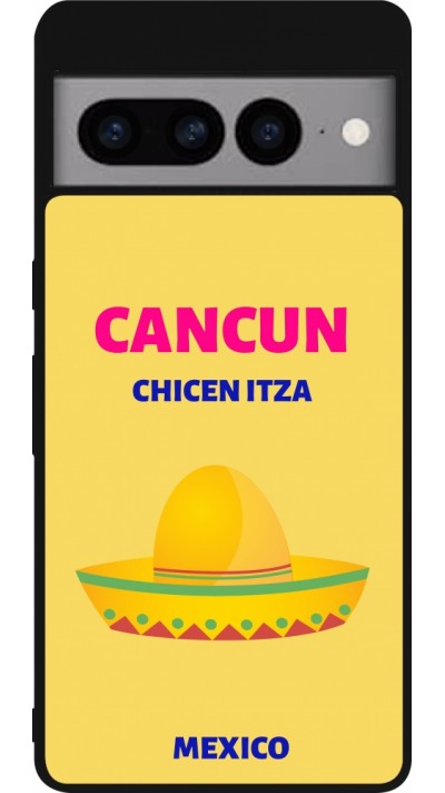 Coque Google Pixel 7 Pro - Silicone rigide noir Pop Summer Destination Cancun