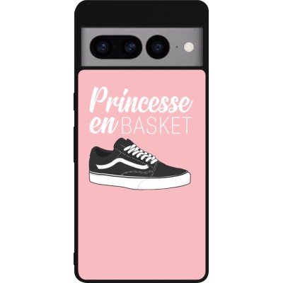 Coque Google Pixel 7 Pro - Silicone rigide noir princesse en basket