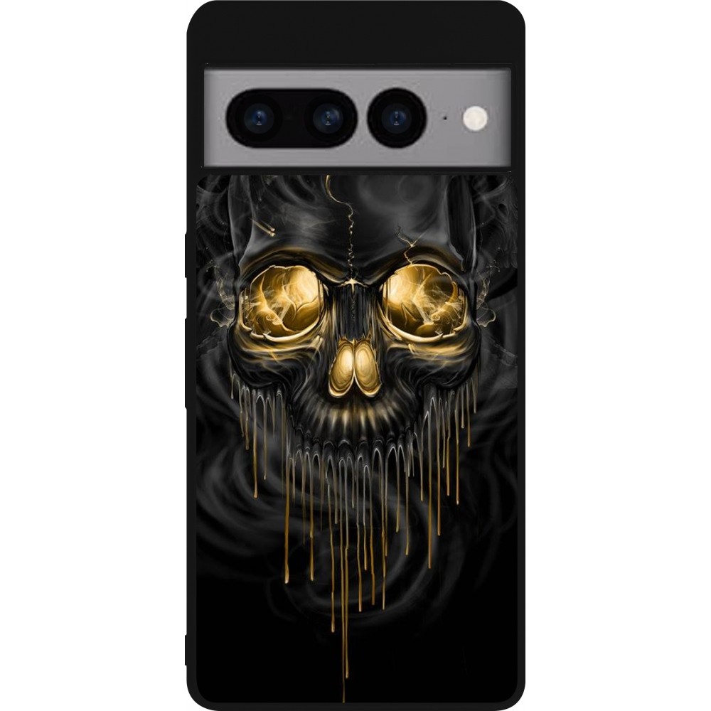 Coque Google Pixel 7 Pro - Silicone rigide noir Skull 02