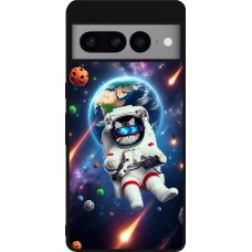 Coque Google Pixel 7 Pro - Silicone rigide noir VR SpaceCat Odyssey