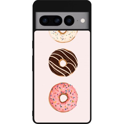 Coque Google Pixel 7 Pro - Silicone rigide noir Spring 23 donuts