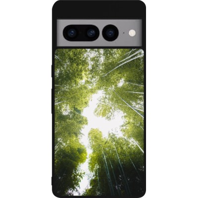 Coque Google Pixel 7 Pro - Silicone rigide noir Spring 23 forest blue sky