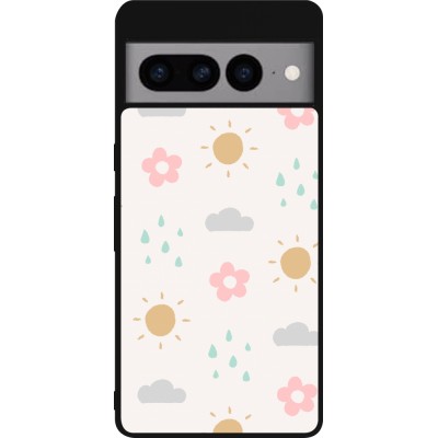 Coque Google Pixel 7 Pro - Silicone rigide noir Spring 23 weather