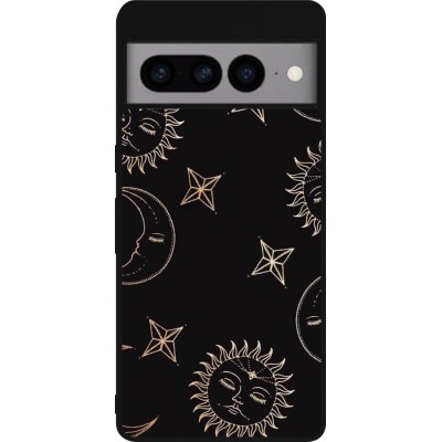 Coque Google Pixel 7 Pro - Silicone rigide noir Suns and Moons