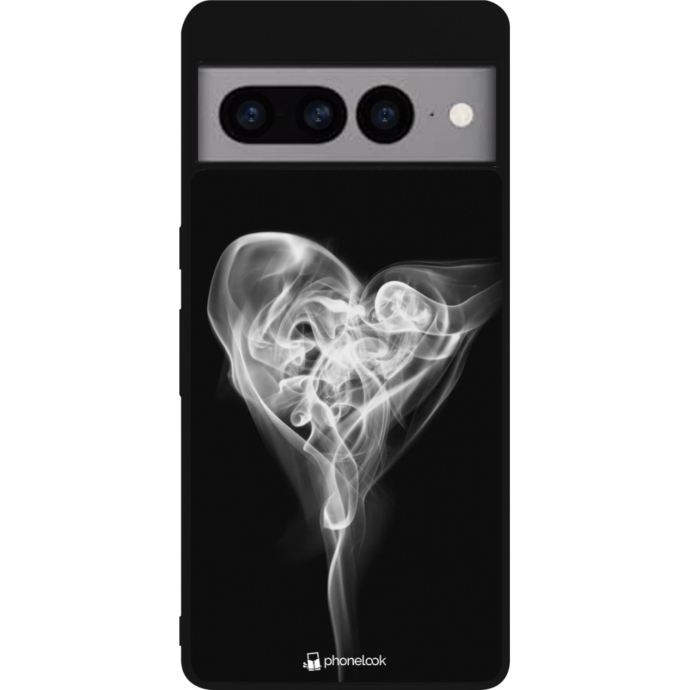 Coque Google Pixel 7 Pro - Silicone rigide noir Valentine 2022 Black Smoke