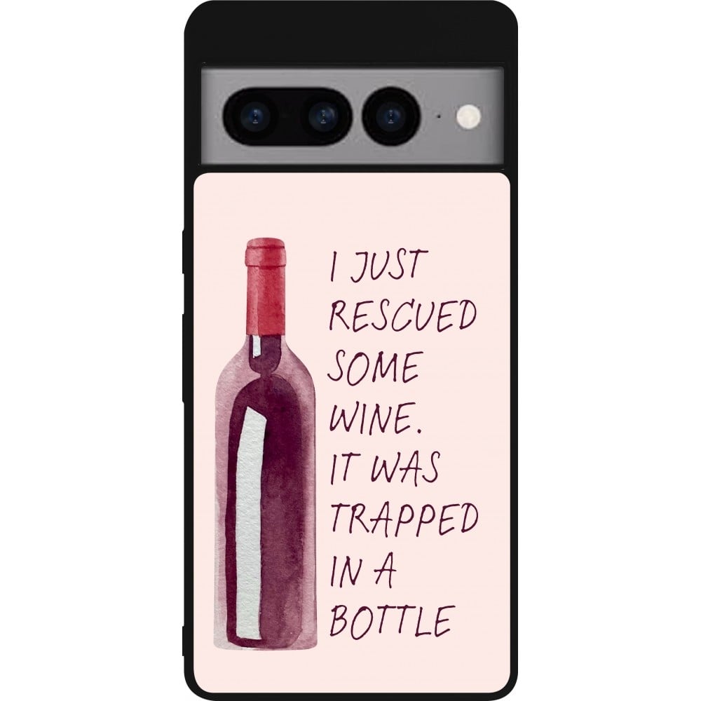 Coque Google Pixel 7 Pro - Silicone rigide noir I just rescued some wine