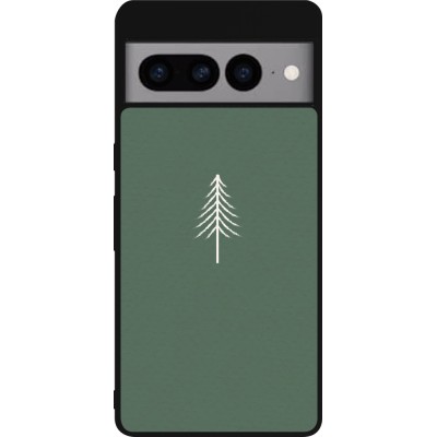 Coque Google Pixel 7 Pro - Silicone rigide noir Christmas 22 minimalist tree